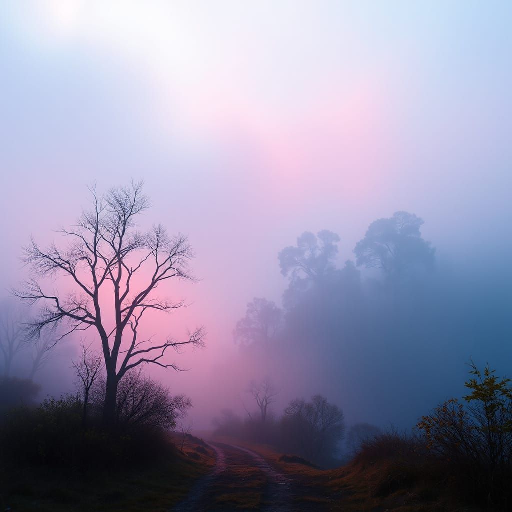 Ethereal Glitch: Fantasy Landscape in Digital Art Style