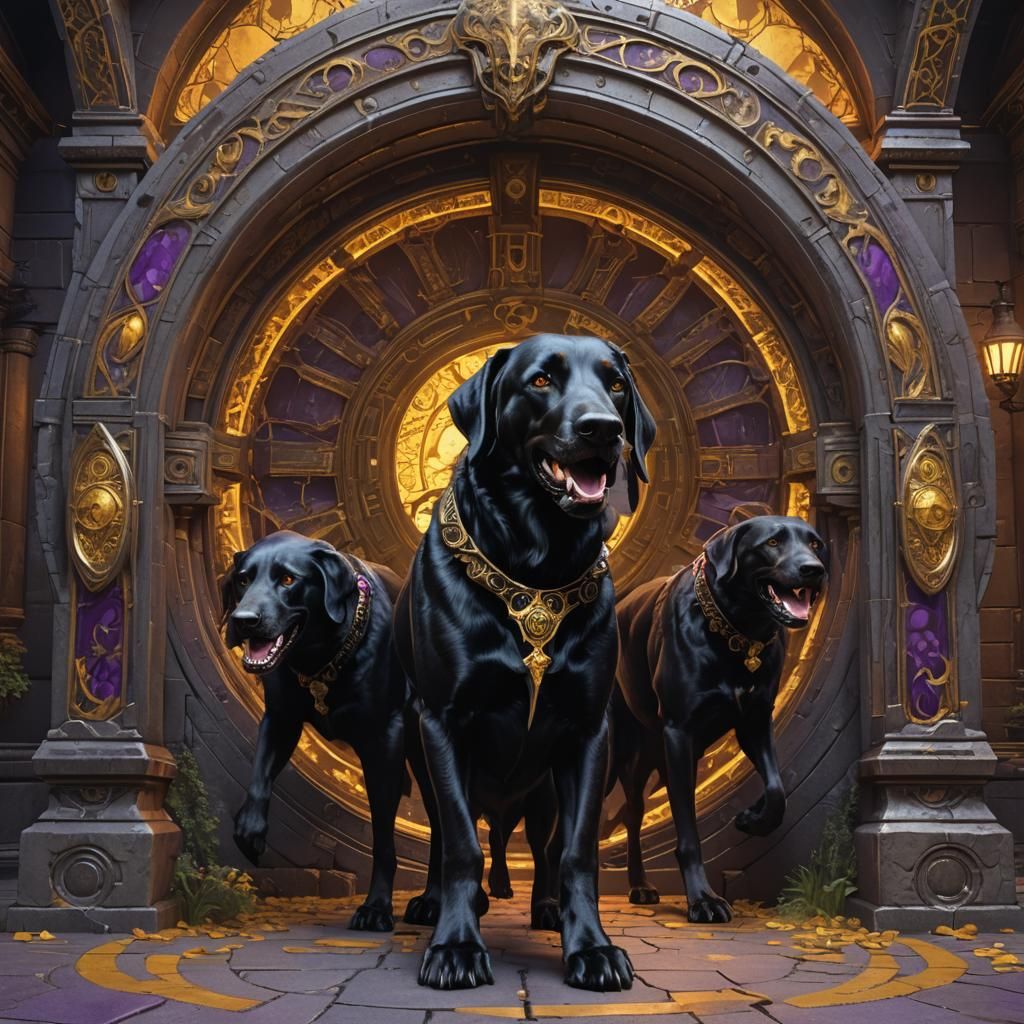 Three-Headed Hound Emerges from Time Portal