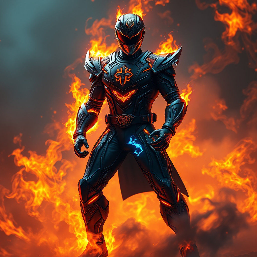 Fiery Alchemist Power Ranger in Black Armor