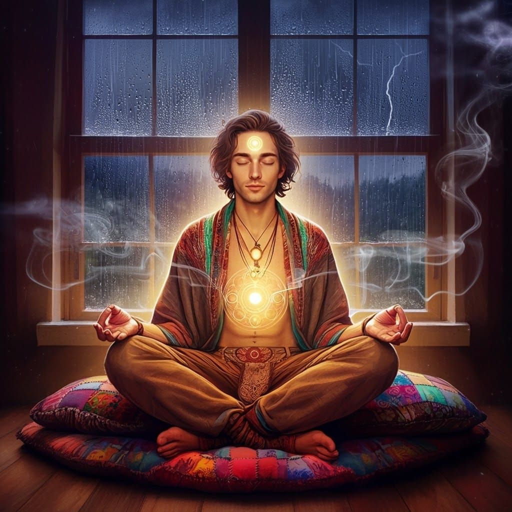 Meditative Serenity in Fantasycore Style