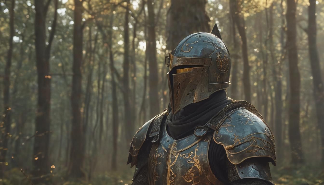 Knight in Runed Armor, Fantasy Forest Concept Art