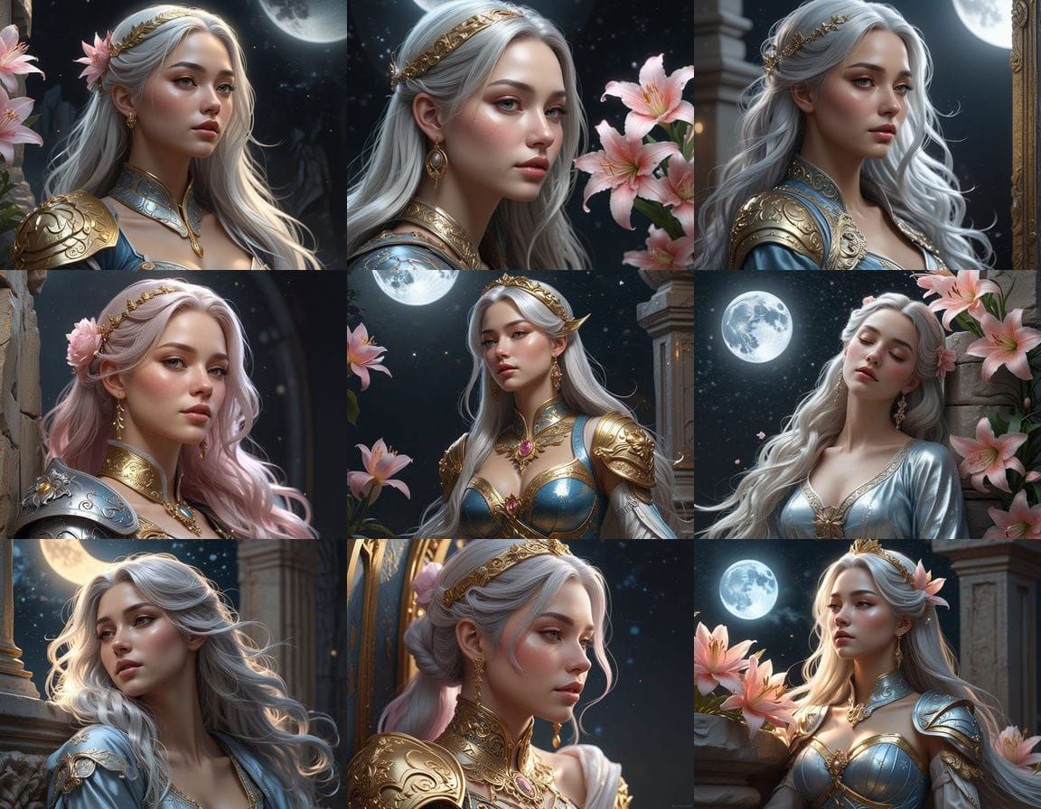 Moon Goddess in Ethereal Moonlight