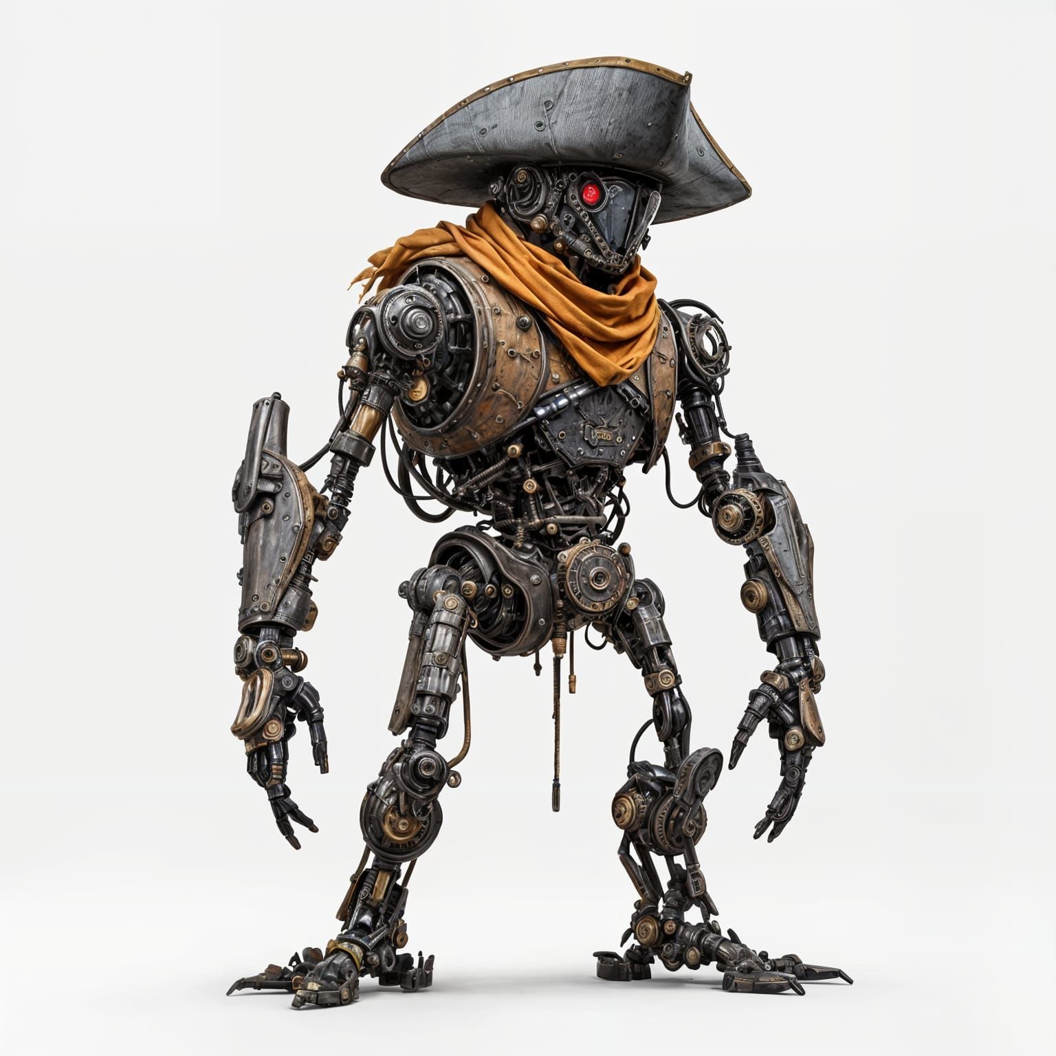 Steampunk Mechapirate with Clockwork Limbs and Rum Cask Body