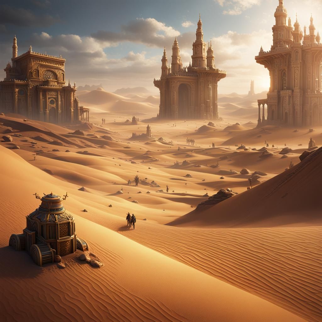 Fantastical Sands of Time: Detailed Matte Painting