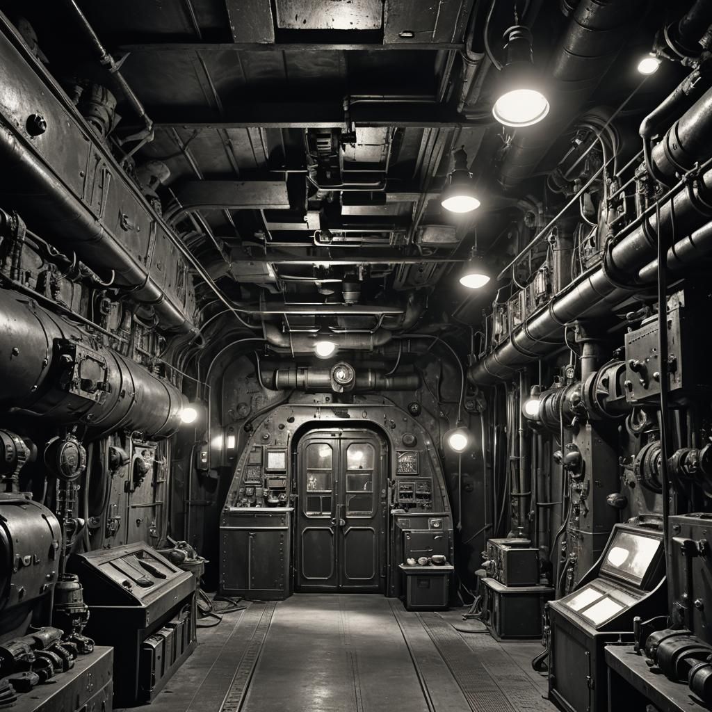 WWII Submarine Emerges in Dieselpunk Naval Base