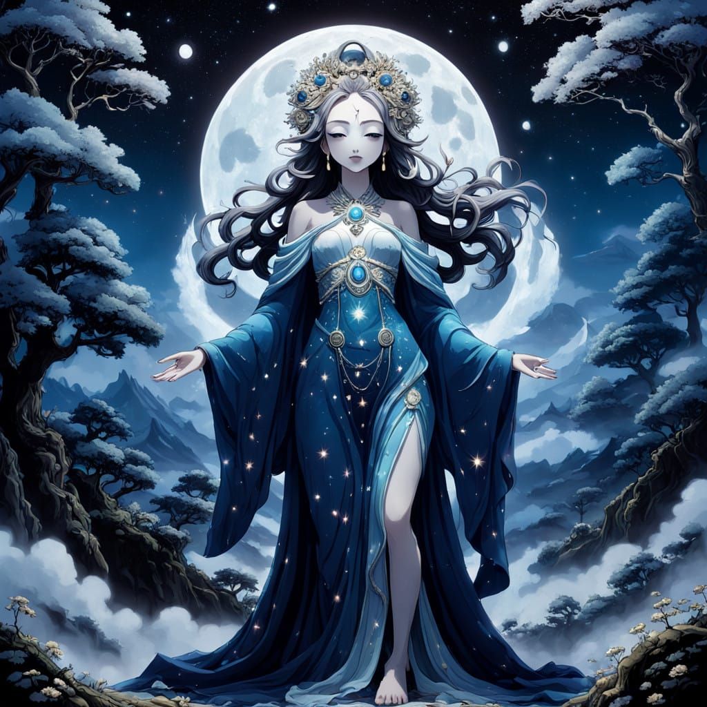 Goddess of Starlight in Ethereal Robes