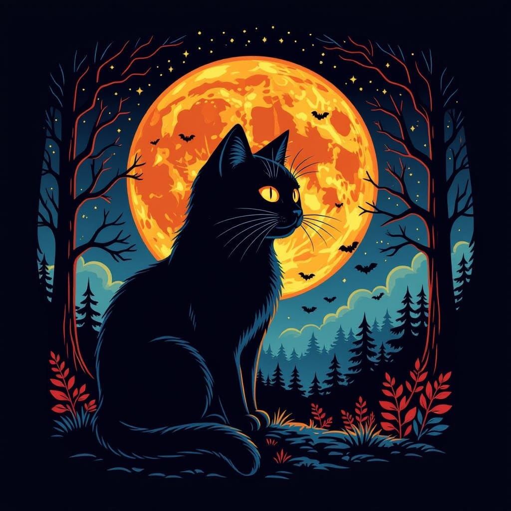 Feline Portrait in a Muted Color Palette