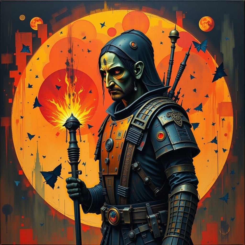 Samurai and Geisha: A Vintage Pulp Art Fusion