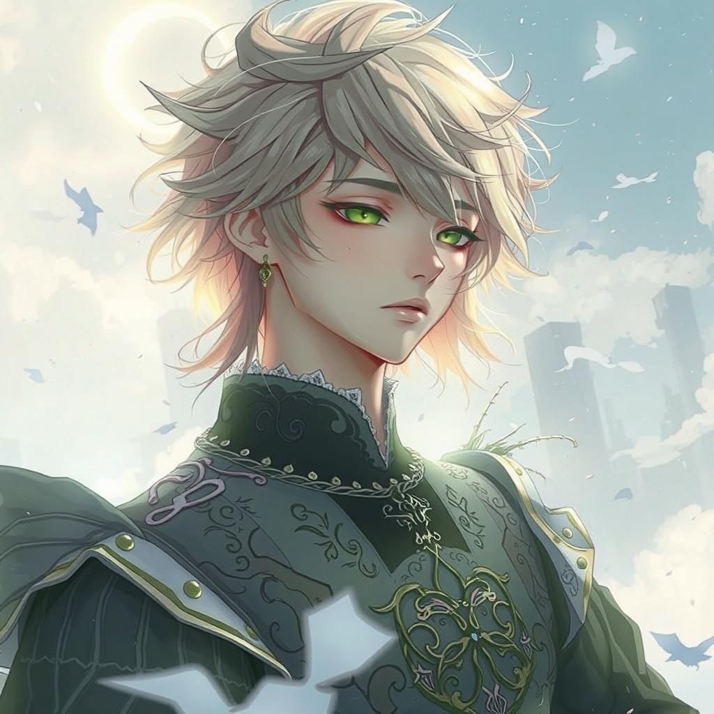 Mortified Woman in Crumbling Temple, Anime Style