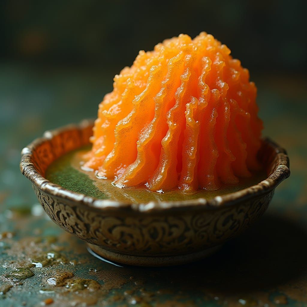 Vibrant, Grotesque Sponge in Viscous Oil, Dark Futurist Styl...