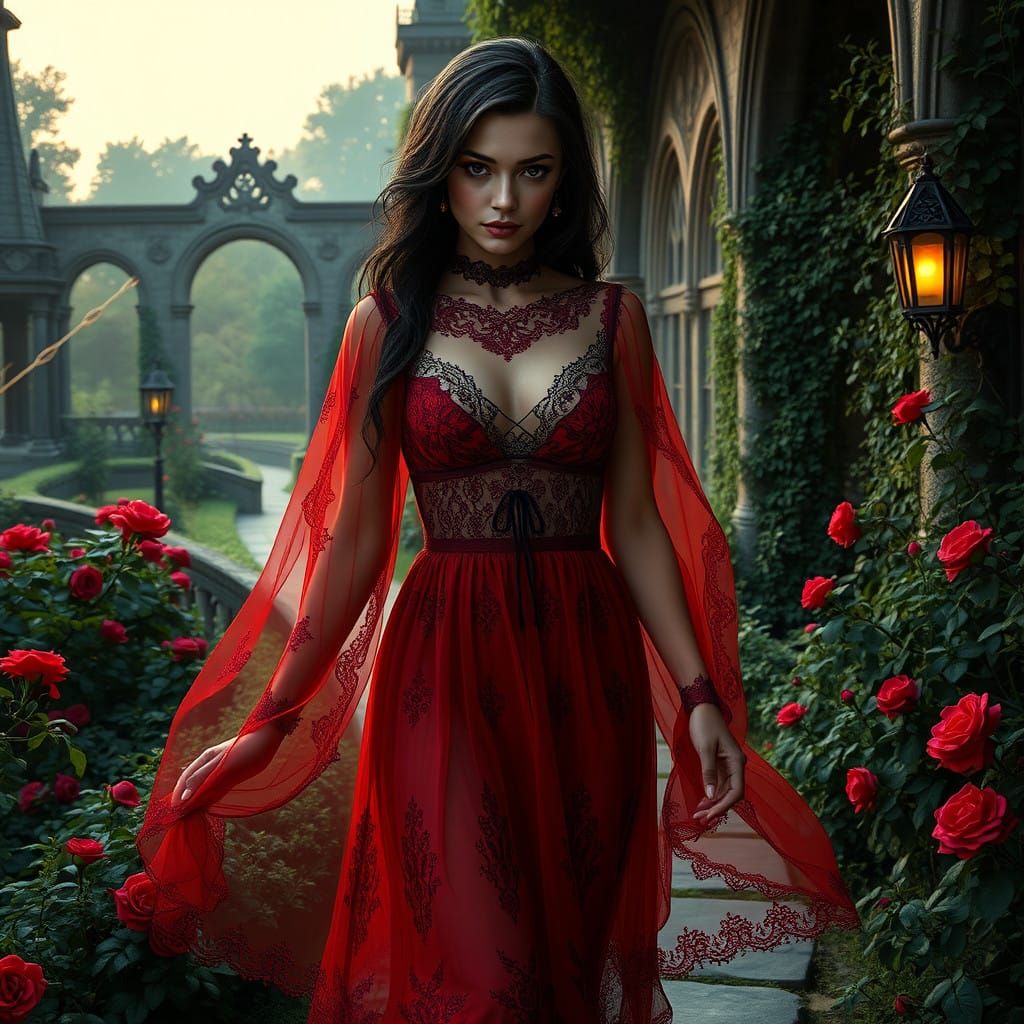 Ethereal Beauty in a Gothic French Garden