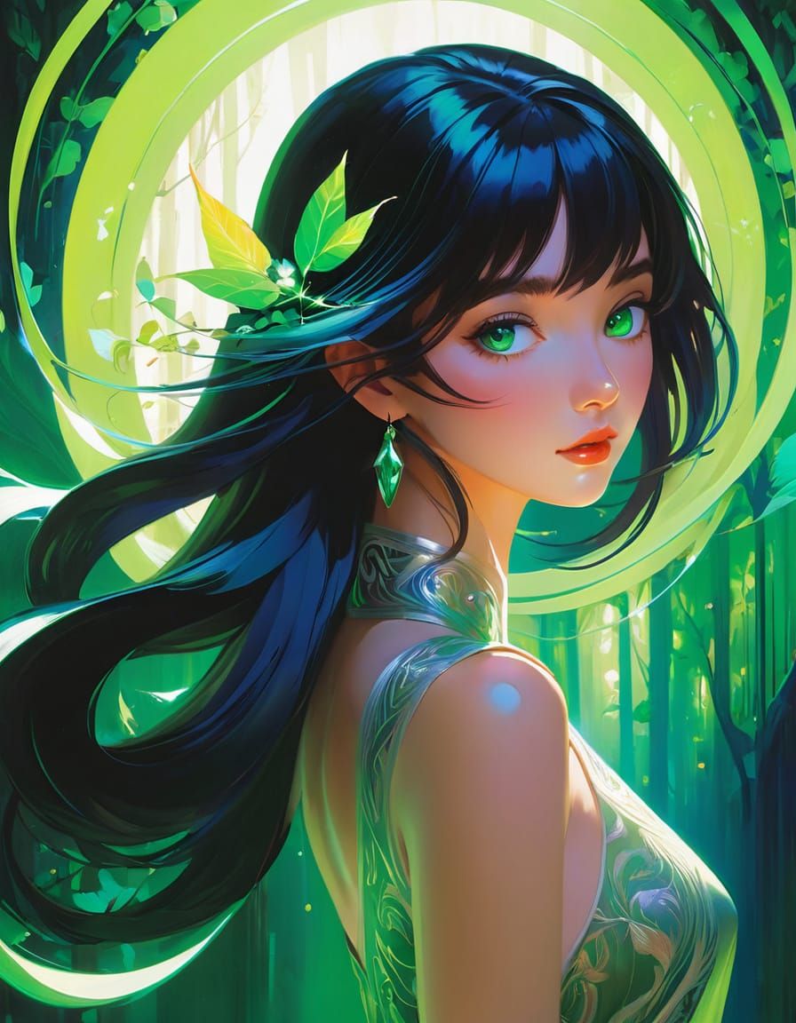 Emerald Goddess with Enchanted Eyes
