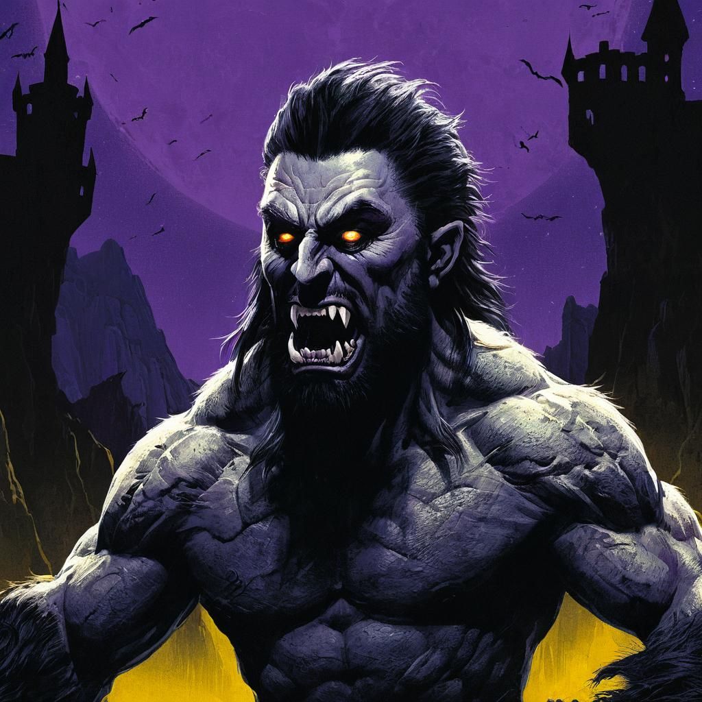 Werewolf Transformation in Dark Fantasy Style