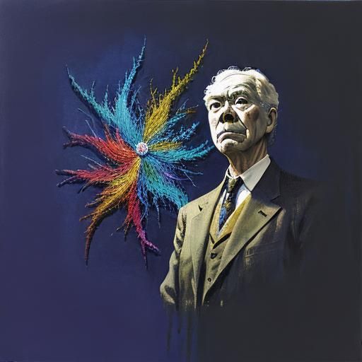 Penny-Farthing at Traffic Light in Expressionist Style