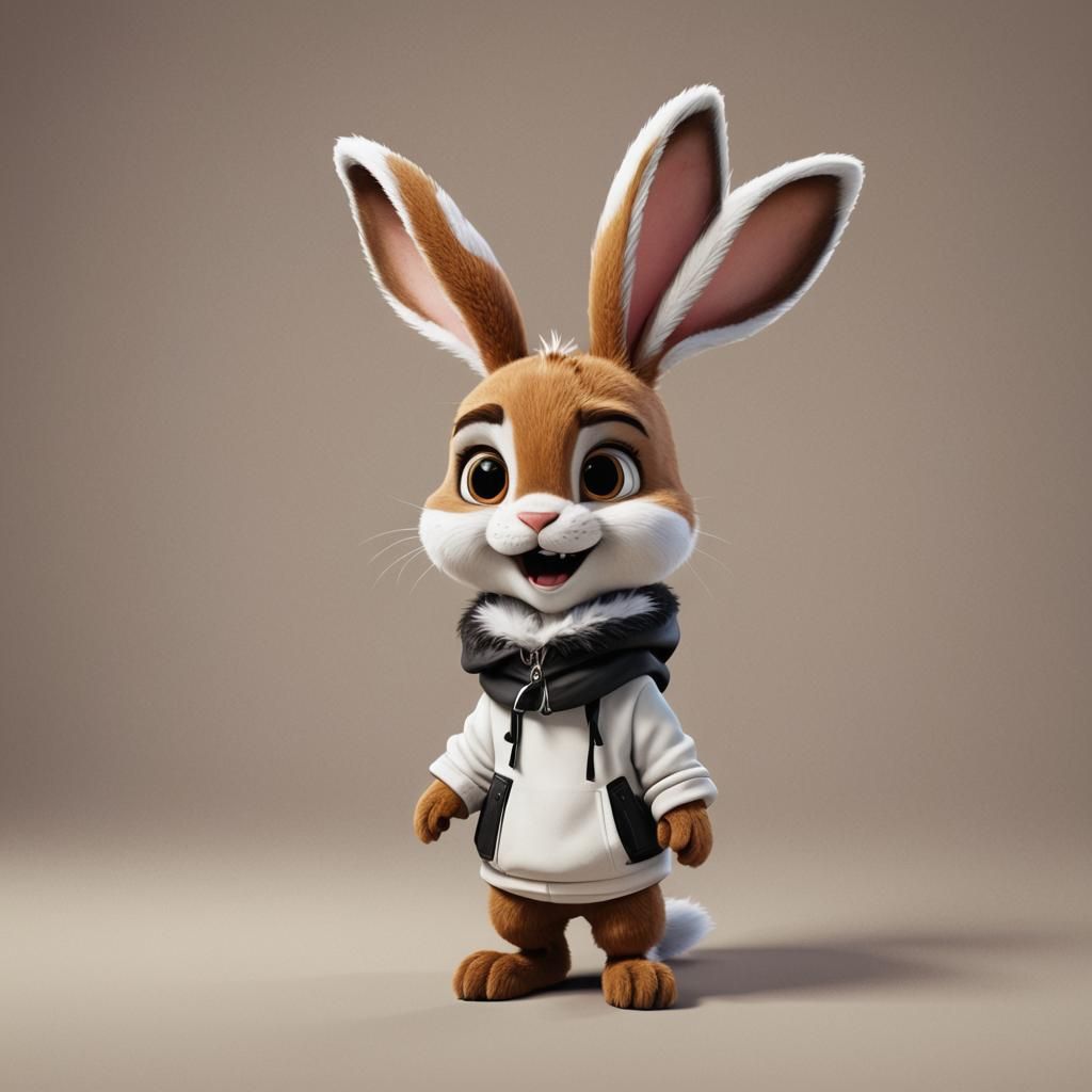 Cyberpunk Rabbit Child Concept Art