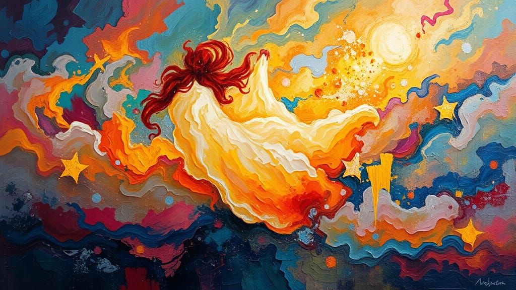 Dreamy Neo-Expressionist Swirling Clouds of Light