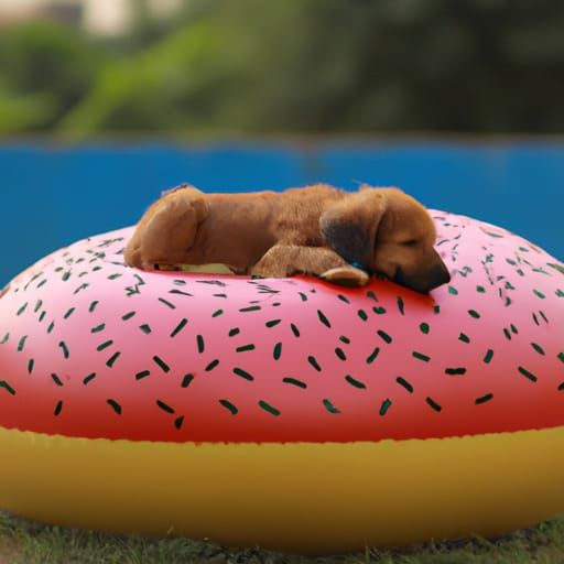 Puppy Dreams: Sleeping on a Giant Donut