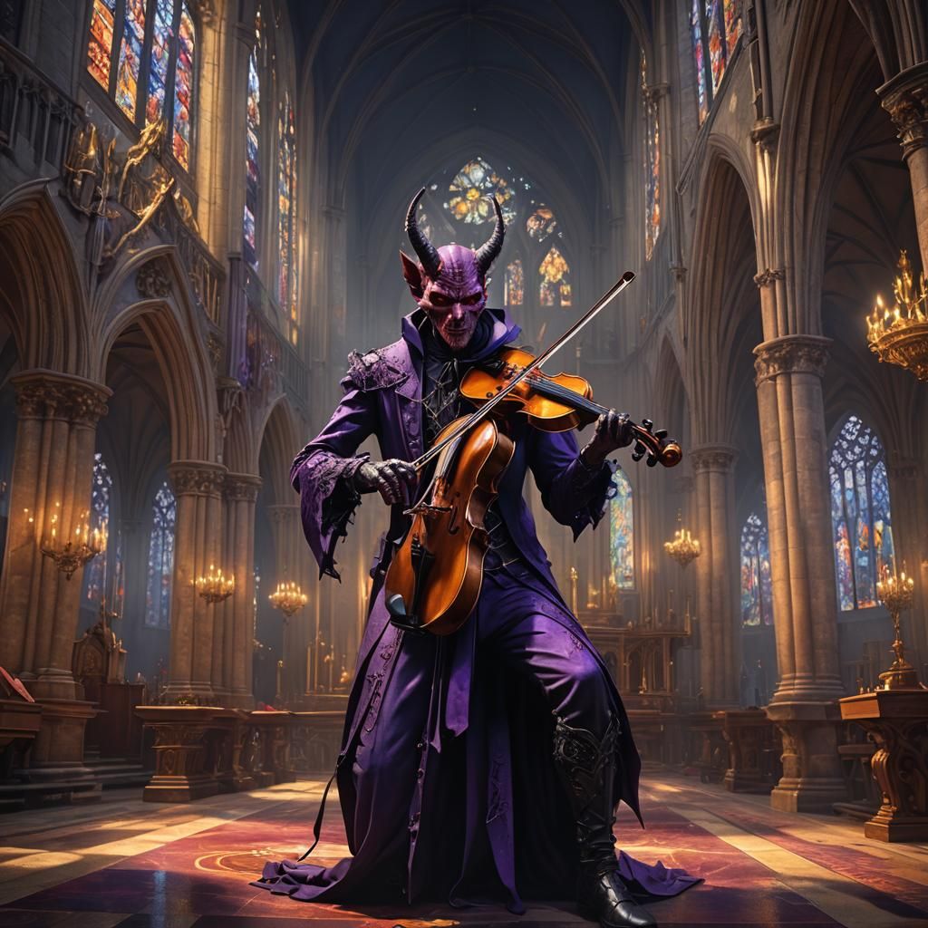 Devil's Serenade: A Gothic Fantasy Art Piece