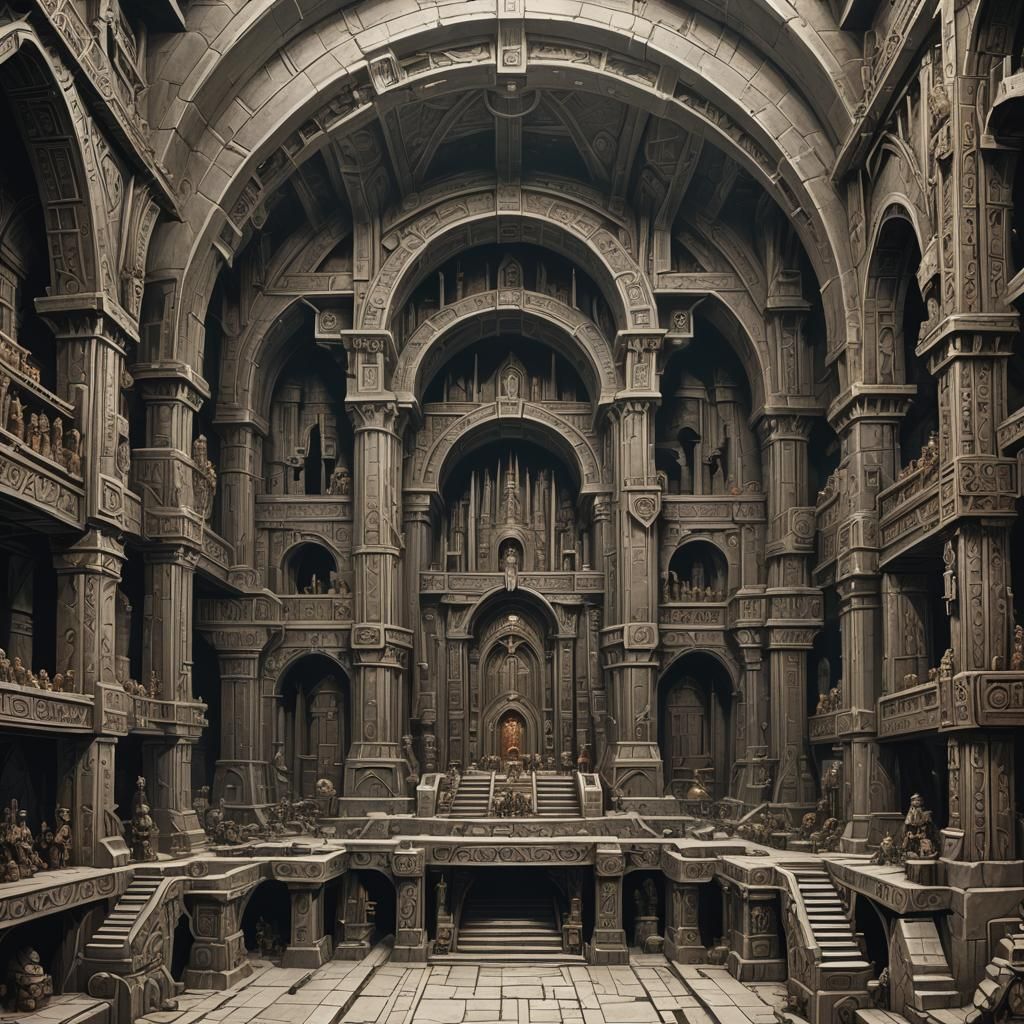 Dwarven Fantasy Temple Interior