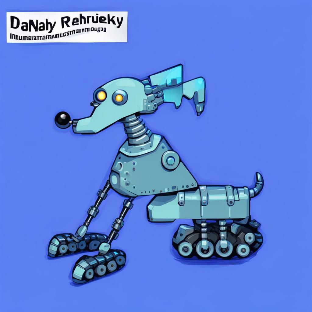 Futuristic Robot-Dog with Cybernetic Tracks in Garage