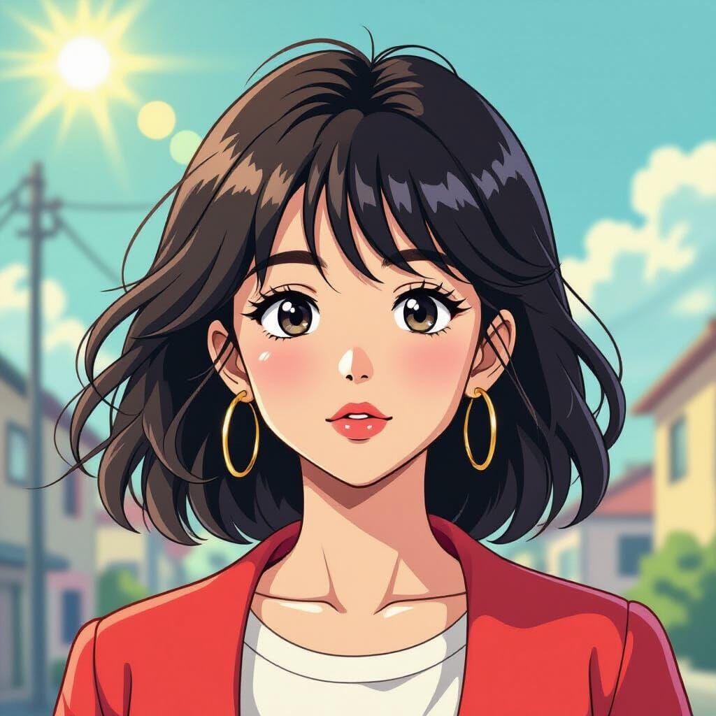 1980s Anime Masterpiece: 22yo Japanese Woman Portrait