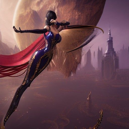 Bayonetta Fantasy Concept Art in Deep Color