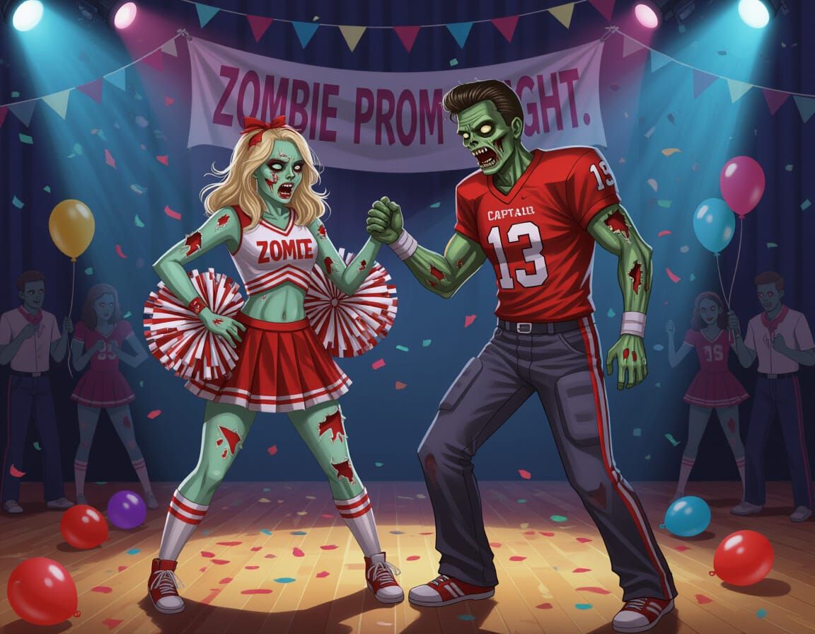 Zombie Prom Night: Cheerleader and Football Captain Dance