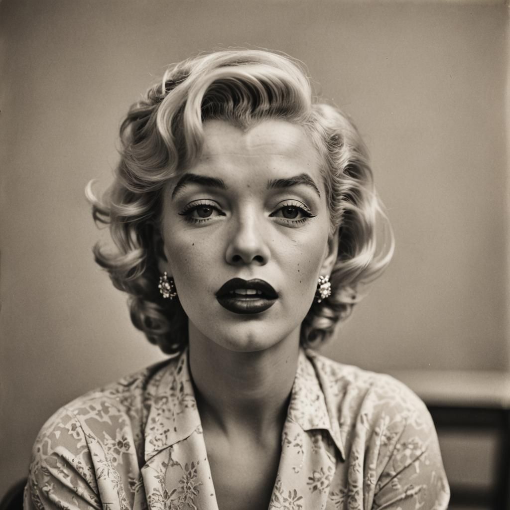 Vintage Selfie of a Woman with Pout