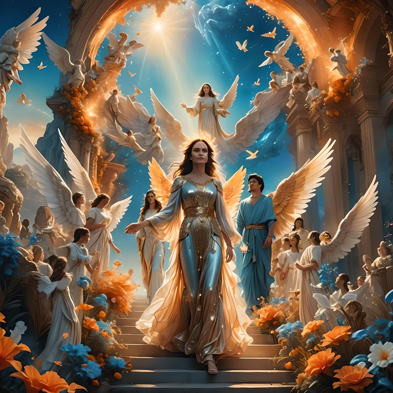 Angelina Jolie and Diego Maradona in Heaven