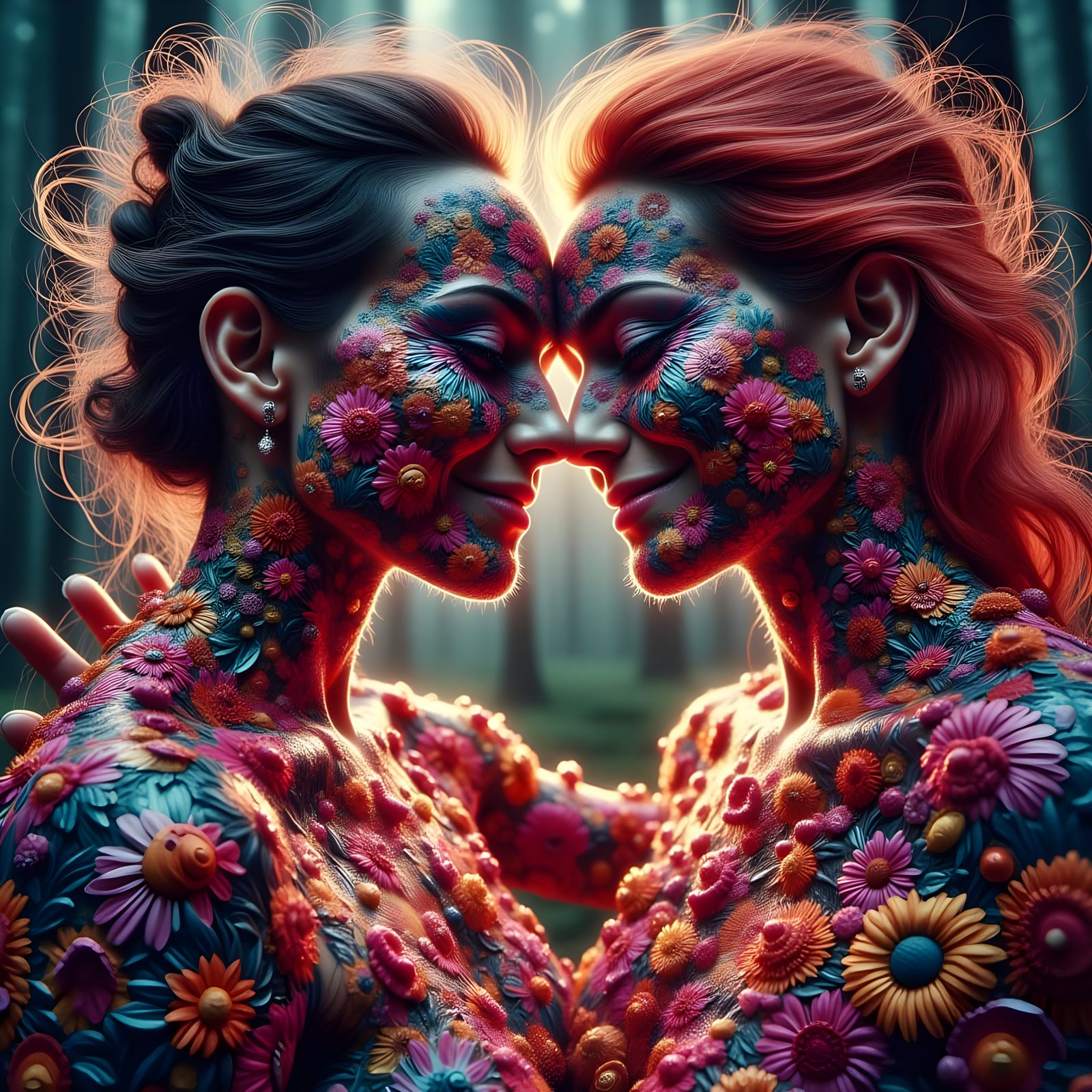 Flower Children for ChromaDepth 3D Glasses