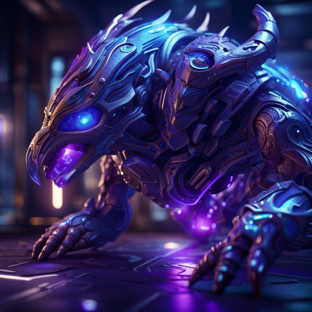 Metallic Fantasy Creature in Science Fiction Concept Art