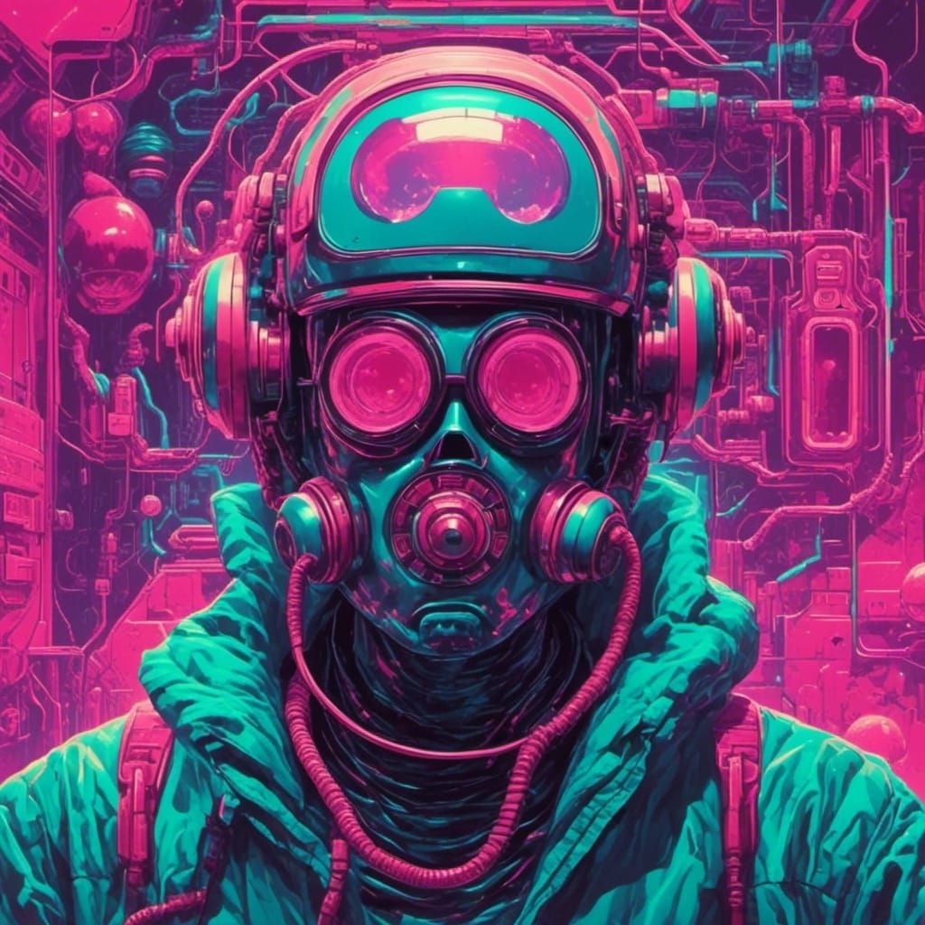 Vaporwave Quantum Hivemind in Submechanophobia Style