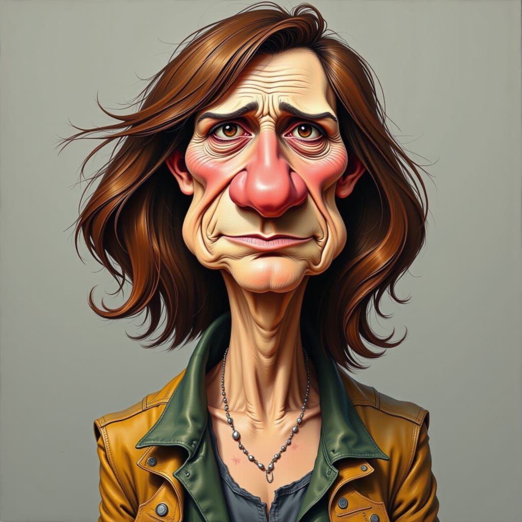 Whimsical 3D Caricature of a Woman