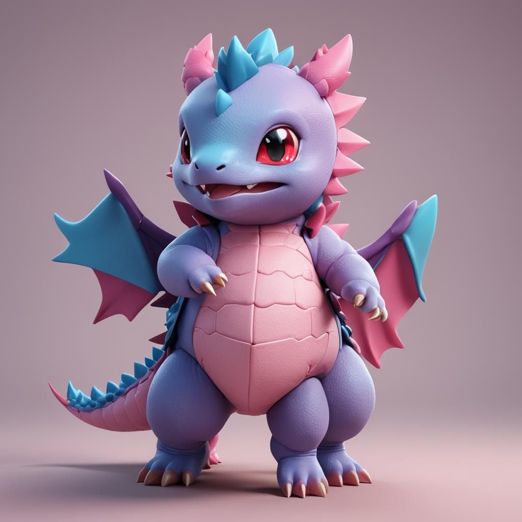 Baby Druddigon Pokémon in Adorable Diapered Outfit