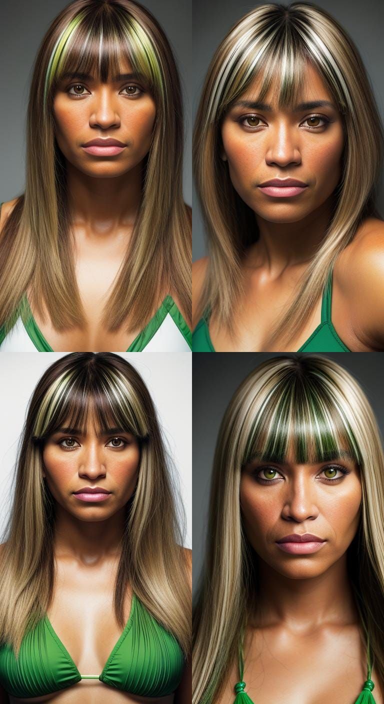 Latina Portrait in Green Bikini, Professional Photography