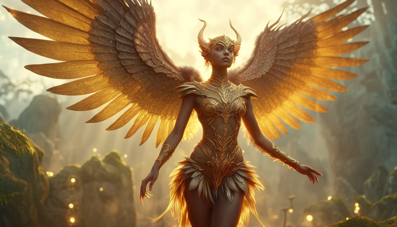 Fantasy Creature Dancing in Sparkling Light