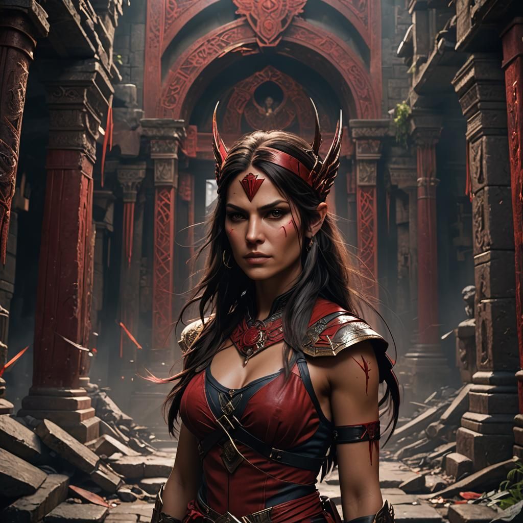 Detailed Portrait of Elektra Natchios in Fantasy Art