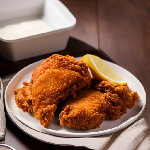 Intricate Fried Chicken Glamour Shot