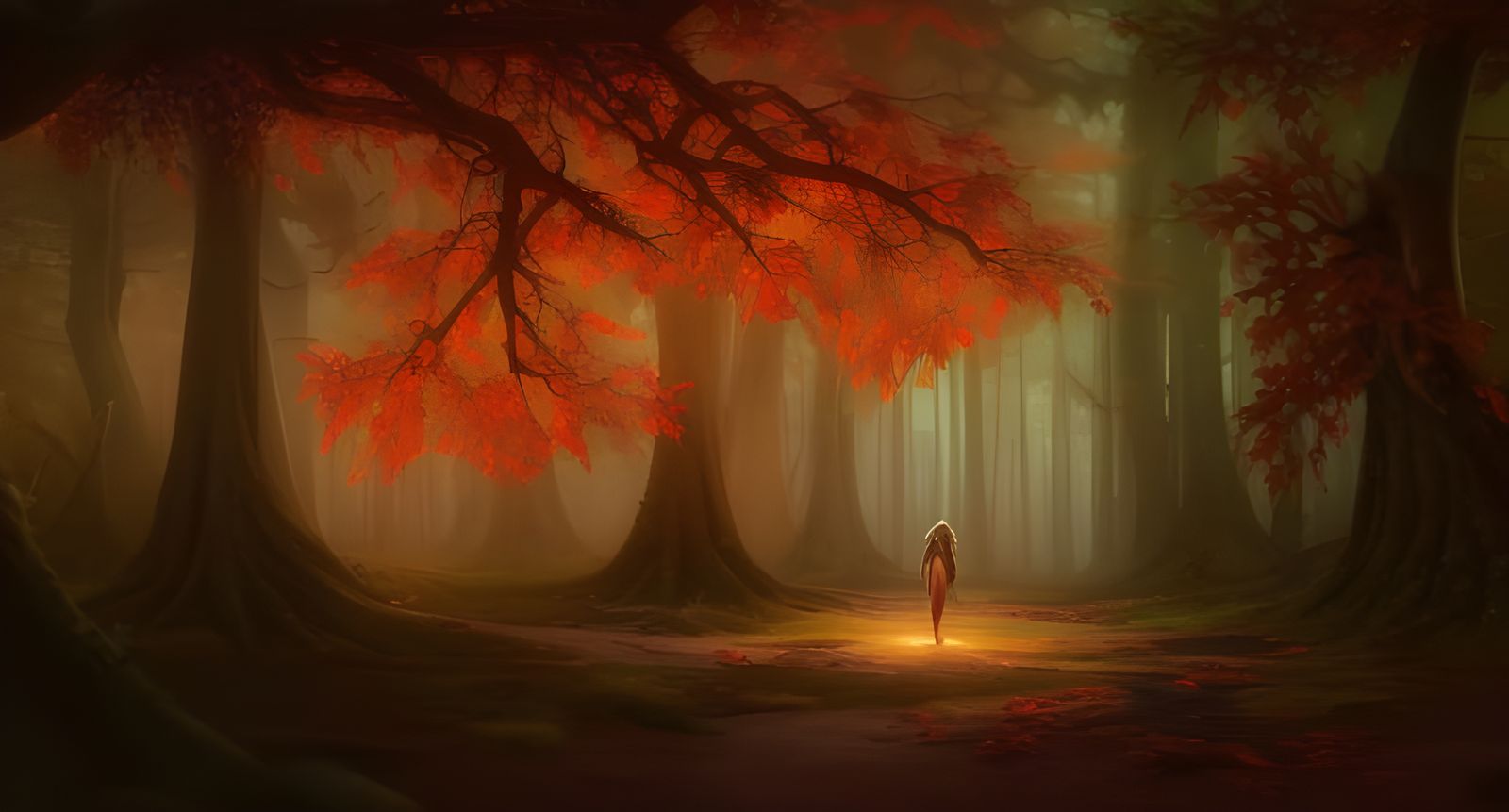 Magical Autumn Forest Landscape in Hyper-Realistic Style