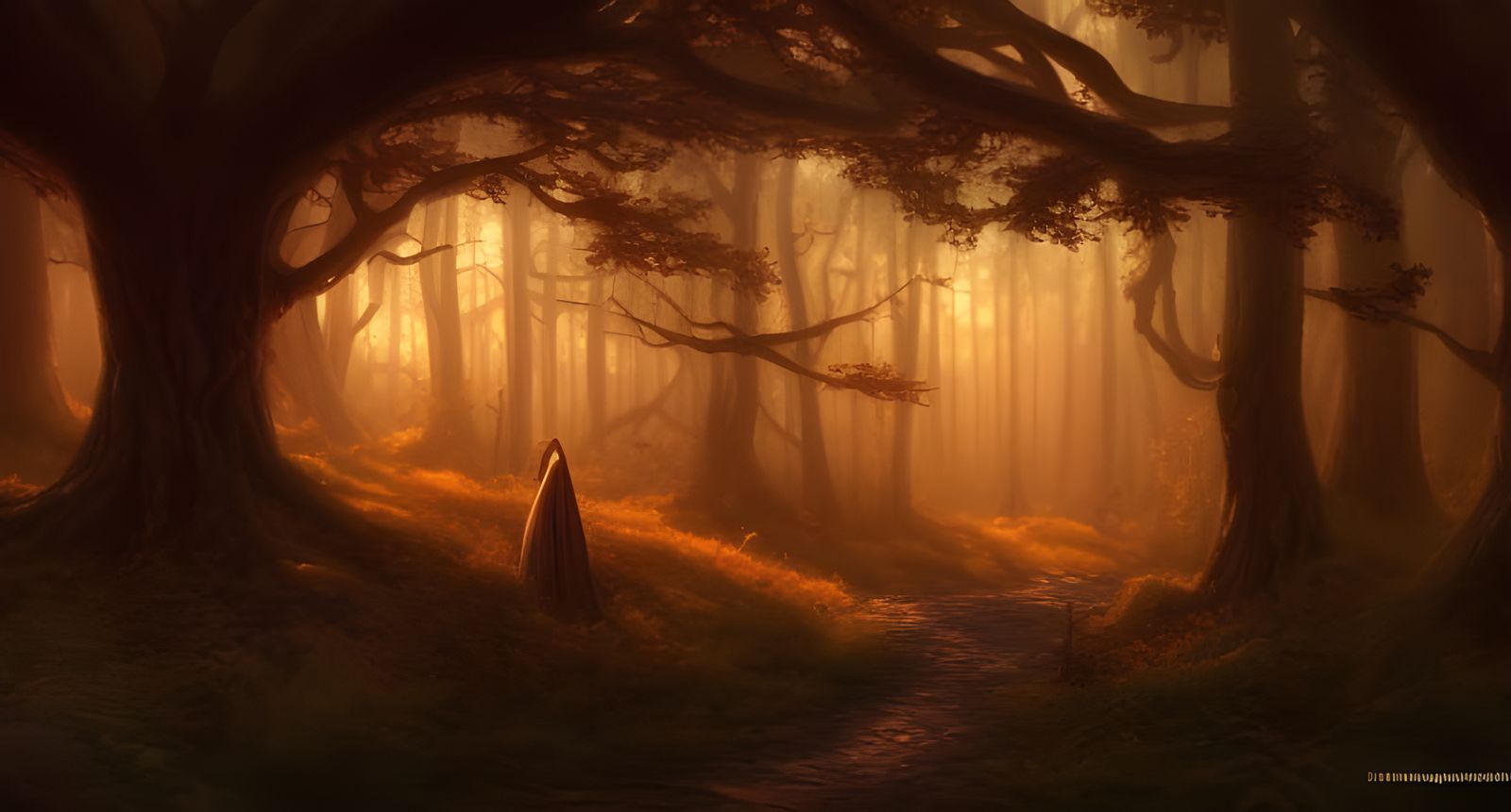 Magical Autumn Forest Landscape in Hyper-Realistic Detail