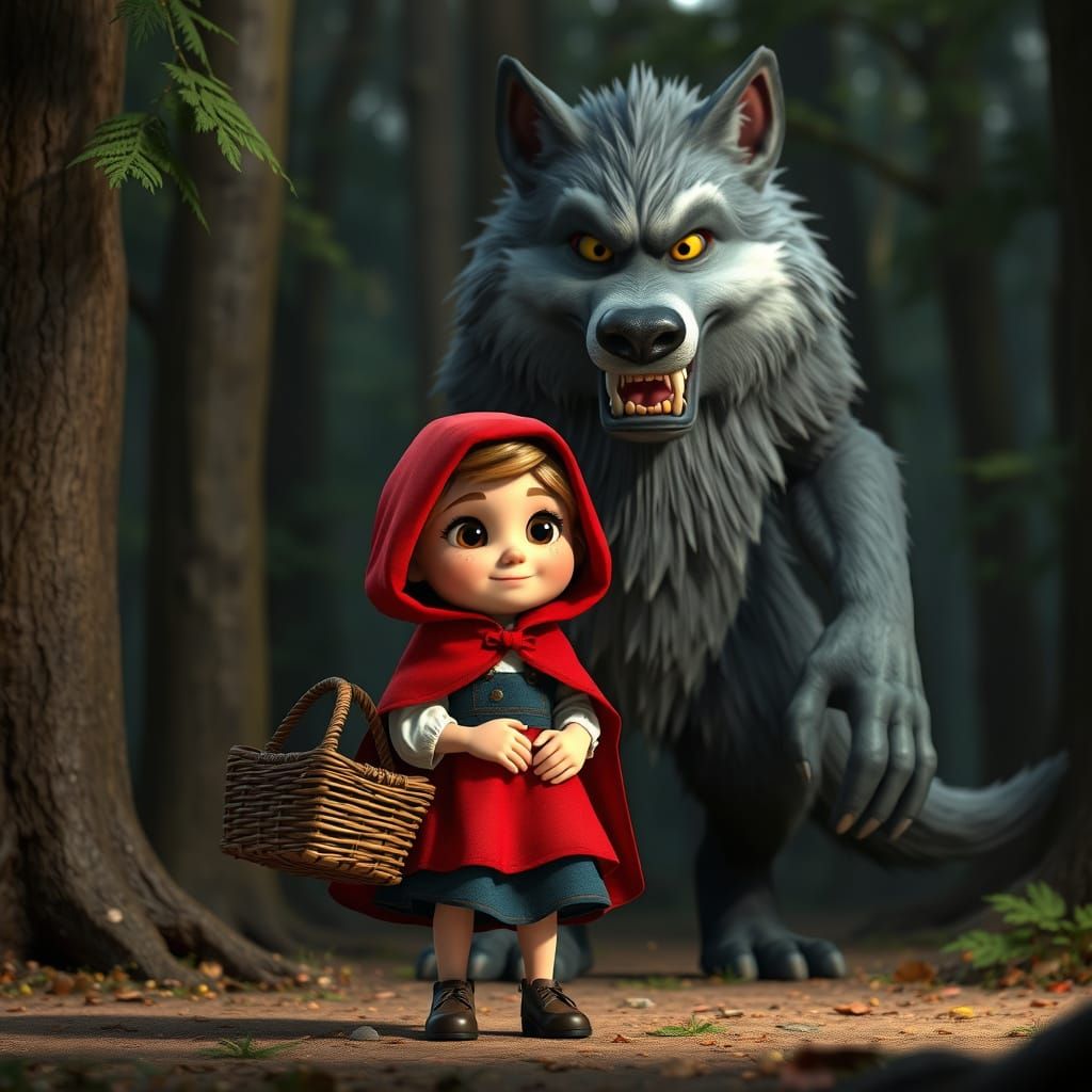 Little Red Riding Hood Meets the Wolf in 3D