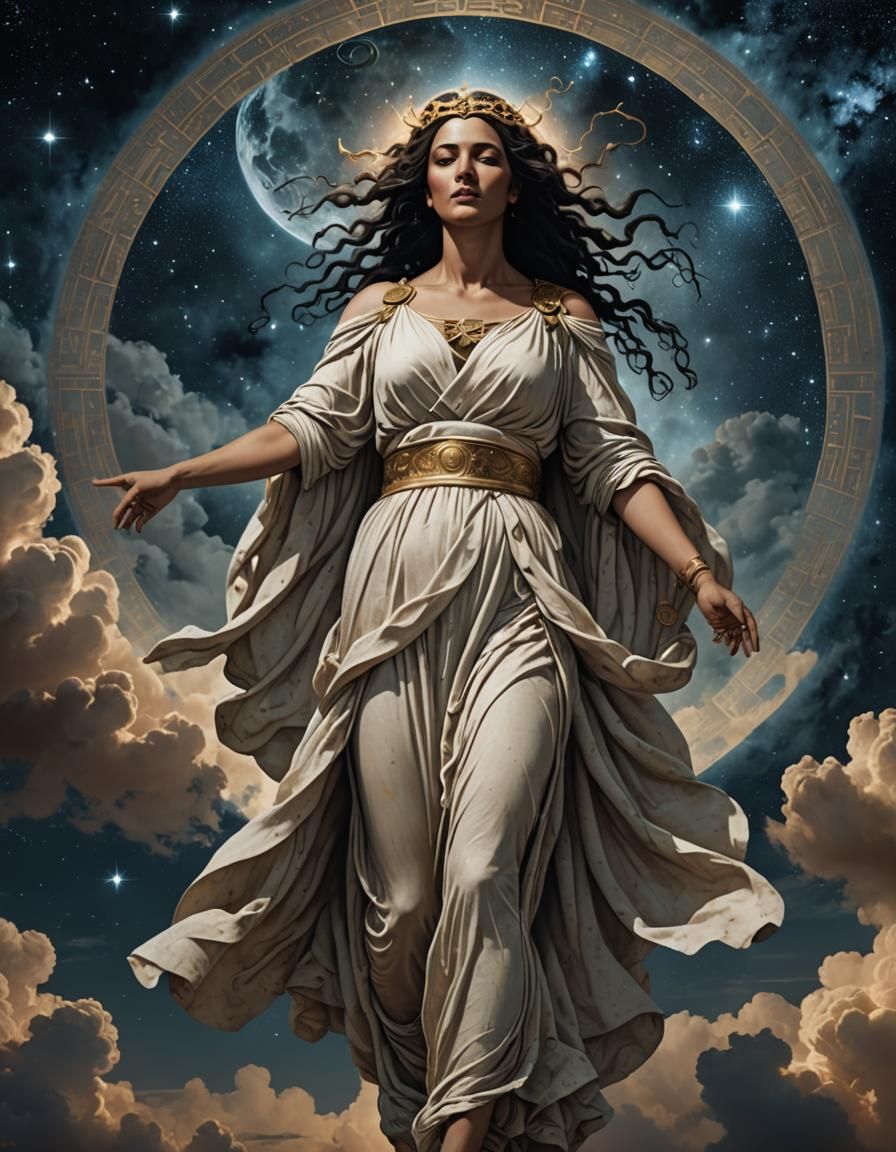 Woman as Night Sky Embodiment of Morpheus