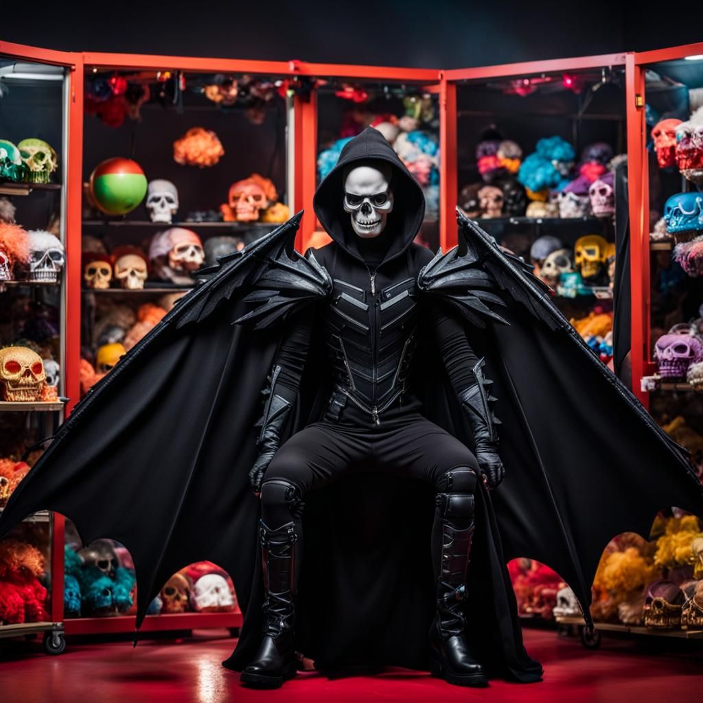 Gothic Bat-Winged Figure with Claw Feet