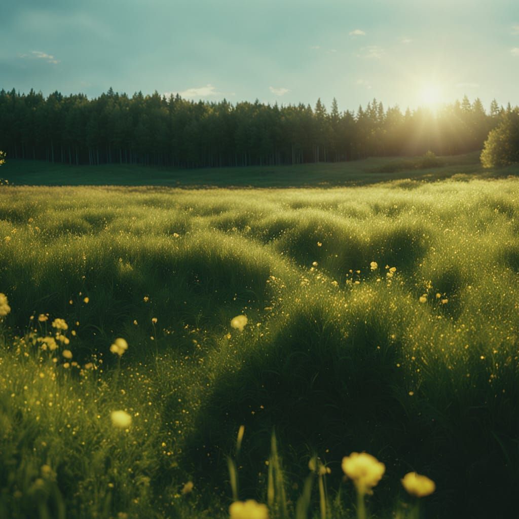 Cinematic Clearing Under Sunny Sky: Award-Winning Cinematogr...