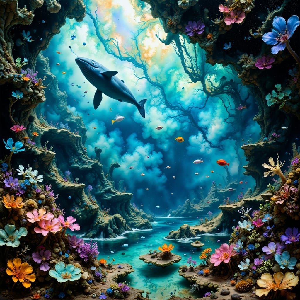 Vibrant Underwater World Teeming with Marine Life