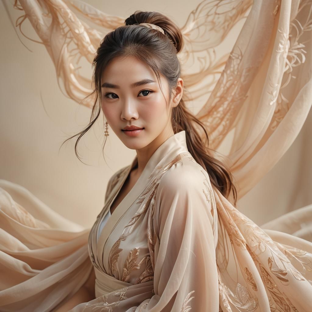 Korean Woman Portrait with Ethereal Lighting in 8K