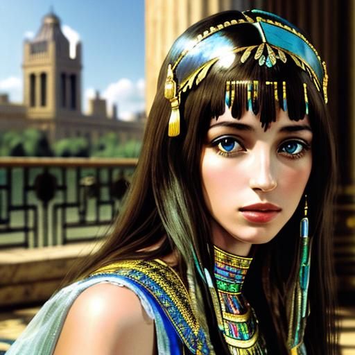 Jane Birkin as Cleopatra: Photorealistic Portrait