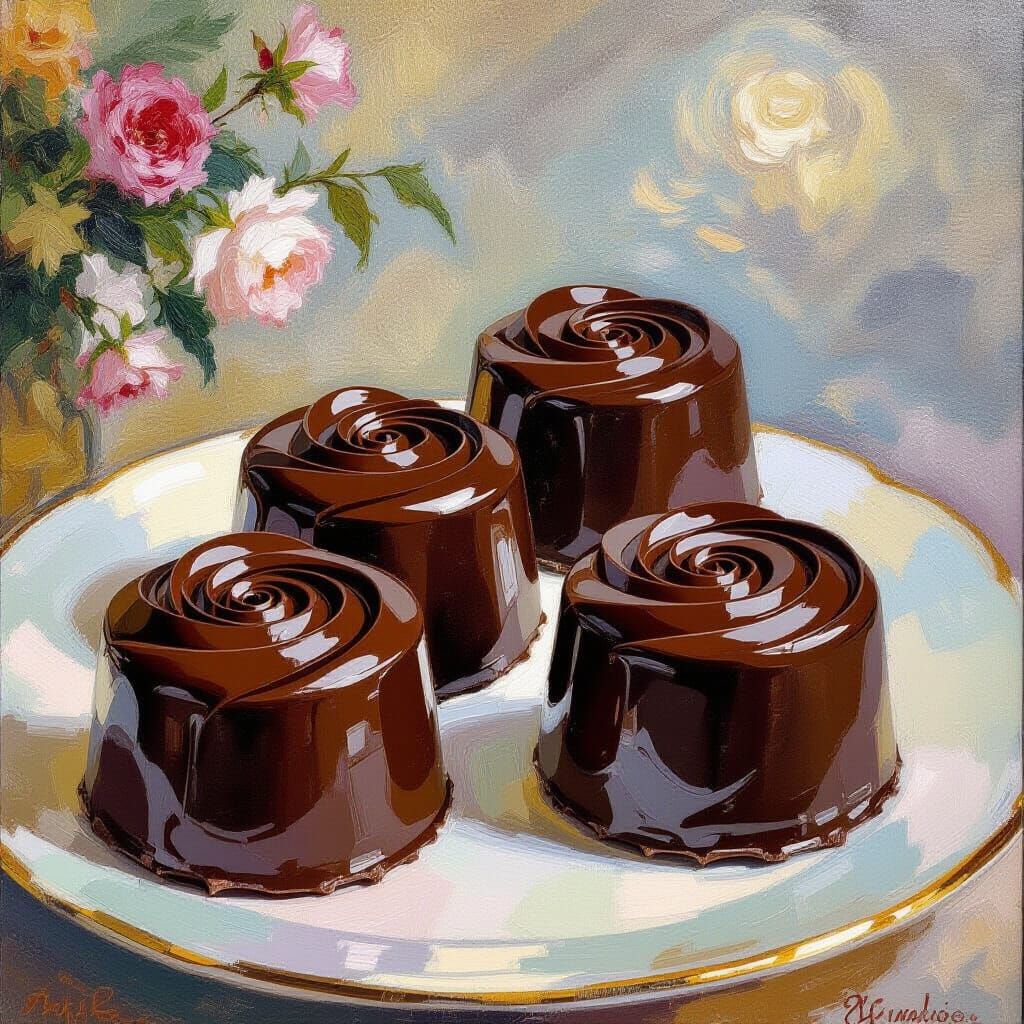 Chocolate Masterpieces in Impressionistic Style