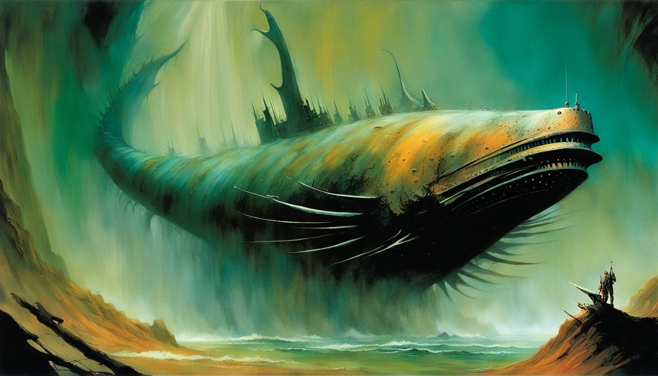 Leviathan in an Underground Sea, Surreal Art