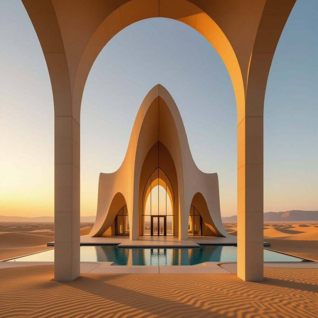 Desert Cathedral in Zaha Hadid Style